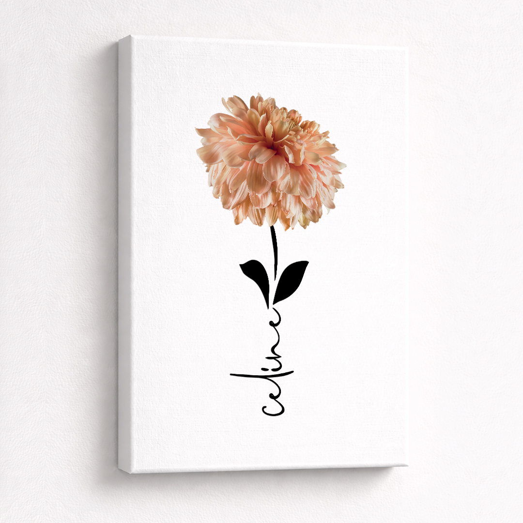 Naam op canvas &ndash; Geboortebloem november