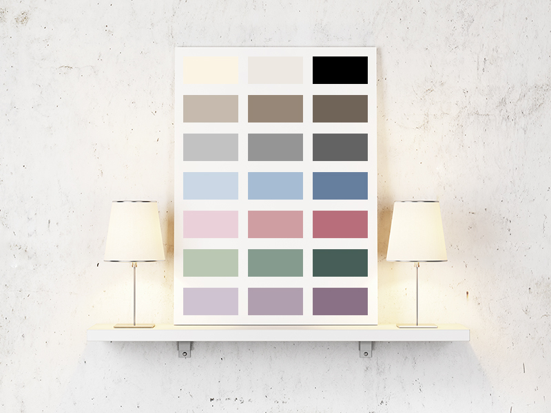 Kleurenpalet tekst op canvas