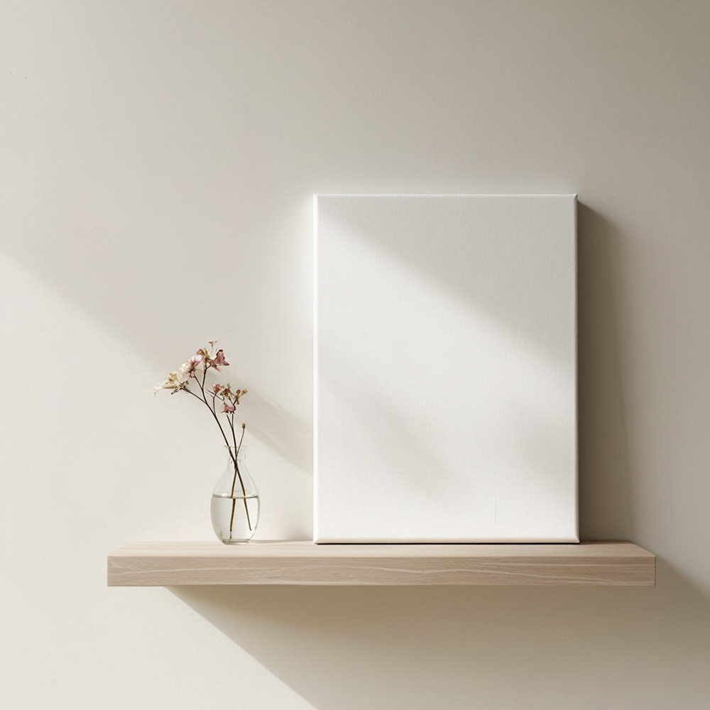 Leeg canvas aan de muur