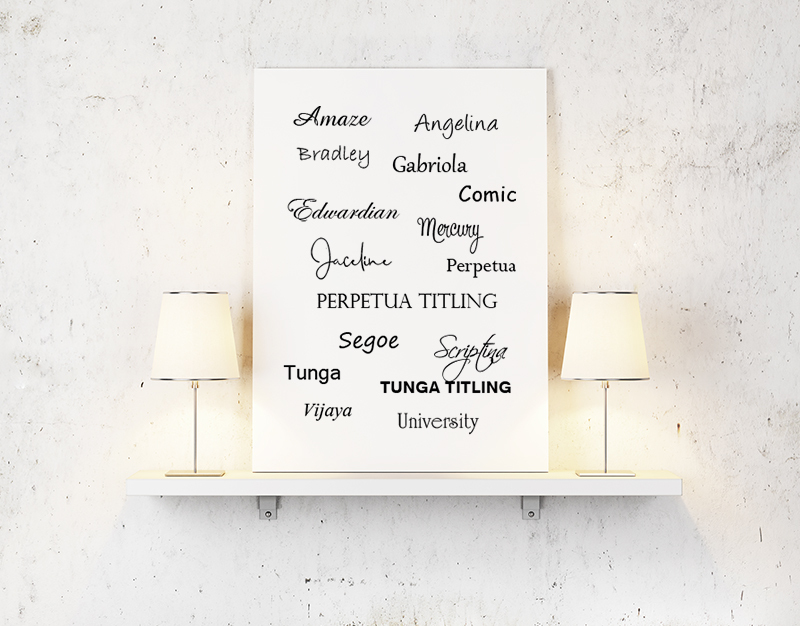 Lettertypen tekst op canvas