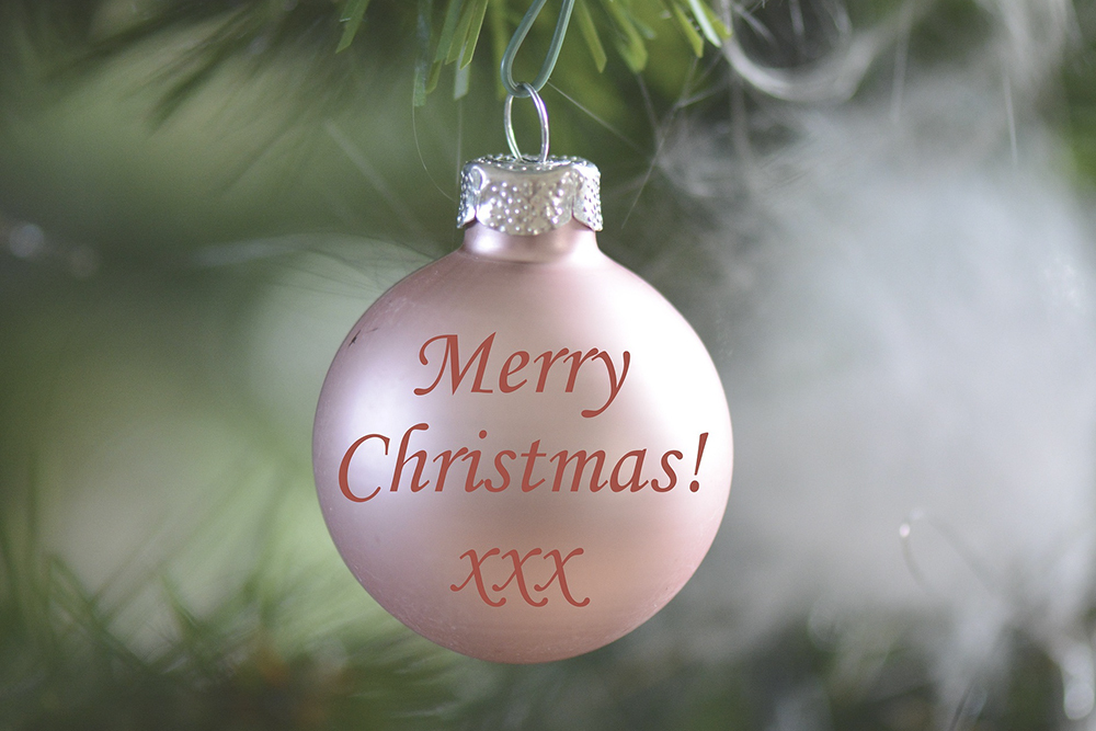 Kerstbal met mooie kerst tekst