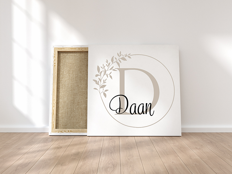 Naam op canvas