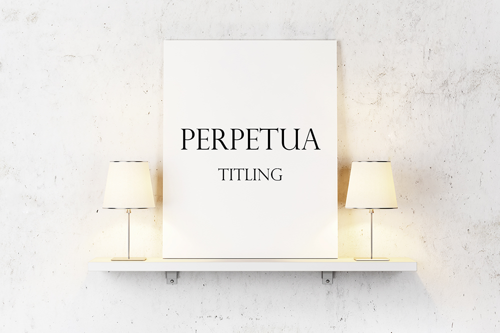 Perpetua titling op canvas
