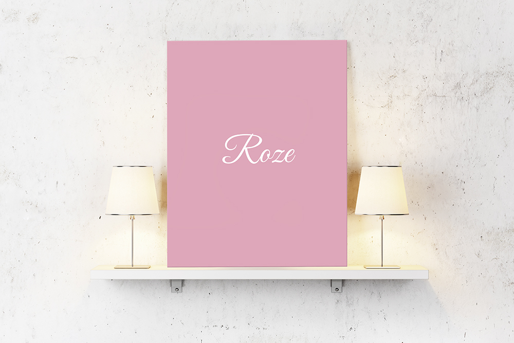 Roze op canvas