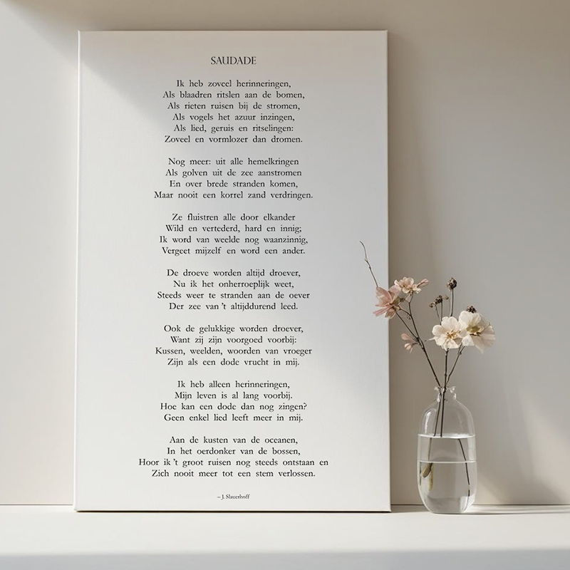 Tekst op canvas - Gedicht Saudade