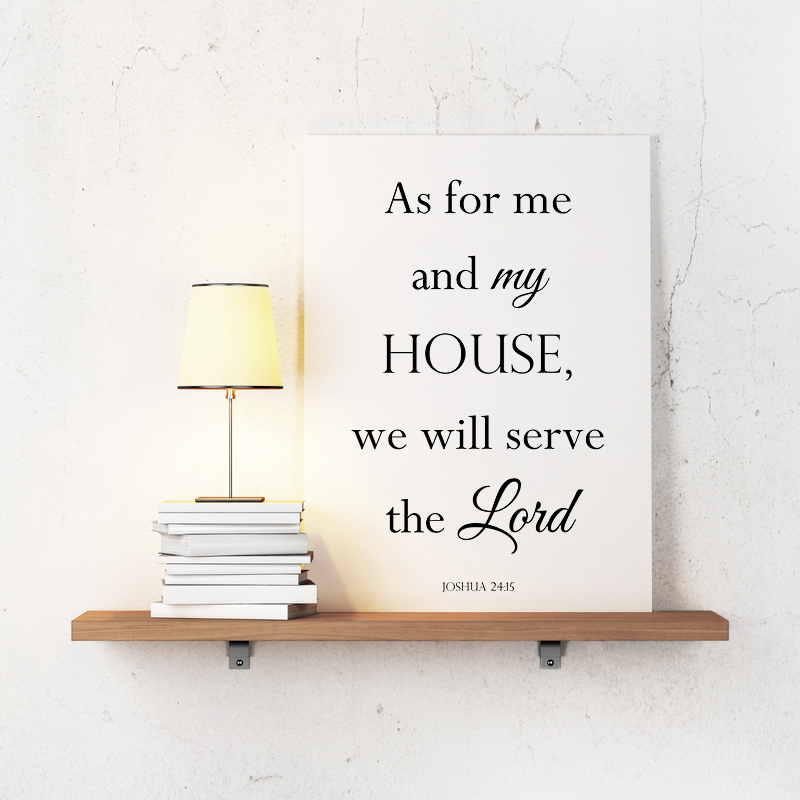 Bijbeltekst op canvas - As for me and my house