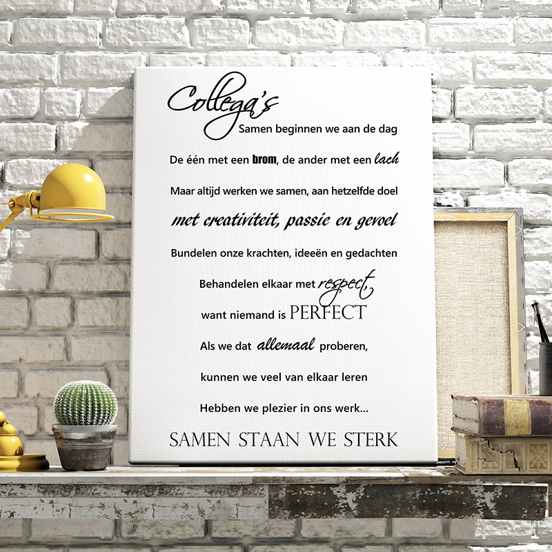 Tekst op canvas - Collega's
