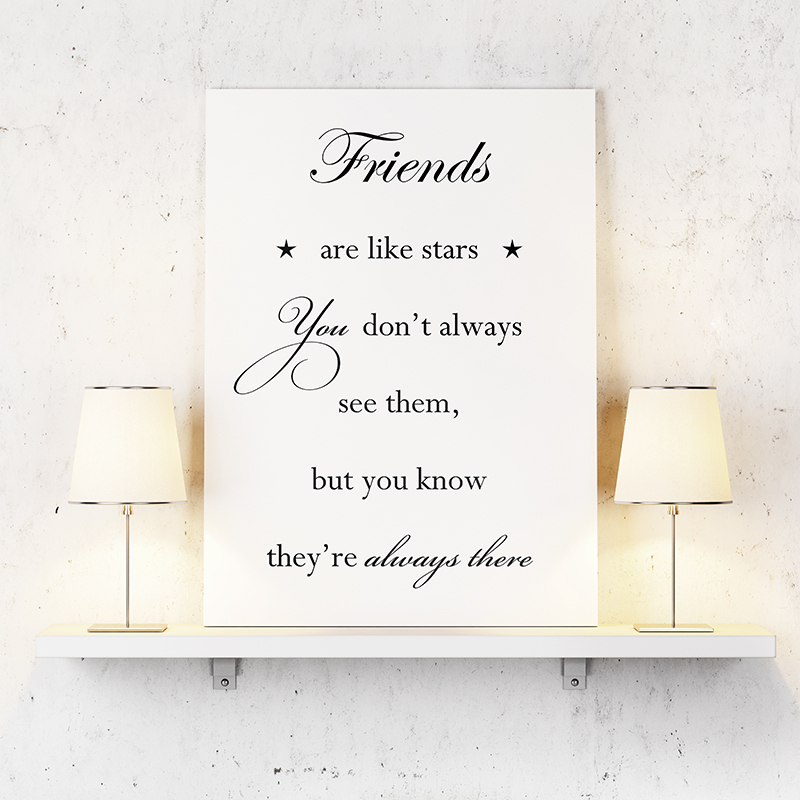 Tekst op canvas - Friends are like stars