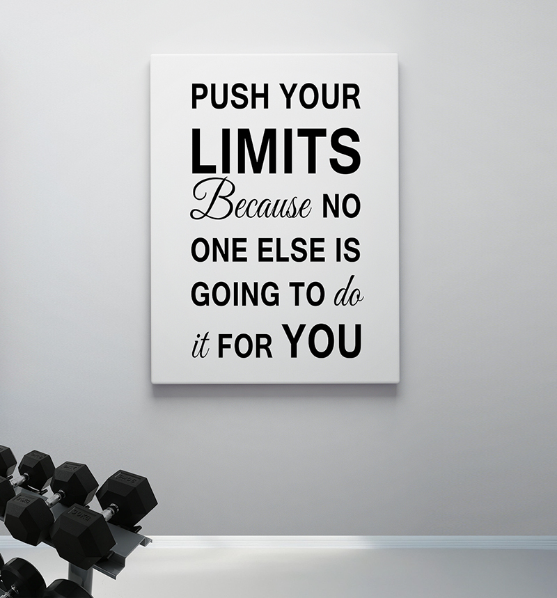 Tekst op canvas - Push your limits