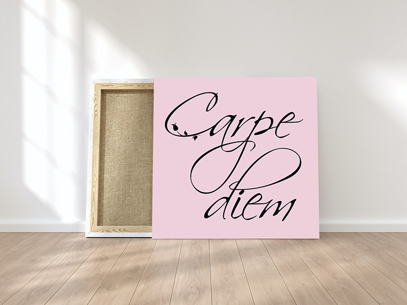 Tekst op canvas roze