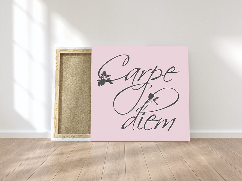 Tekst op canvas roze