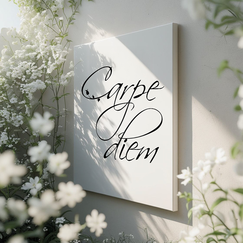 Tekst op tuindoek - Carpe diem