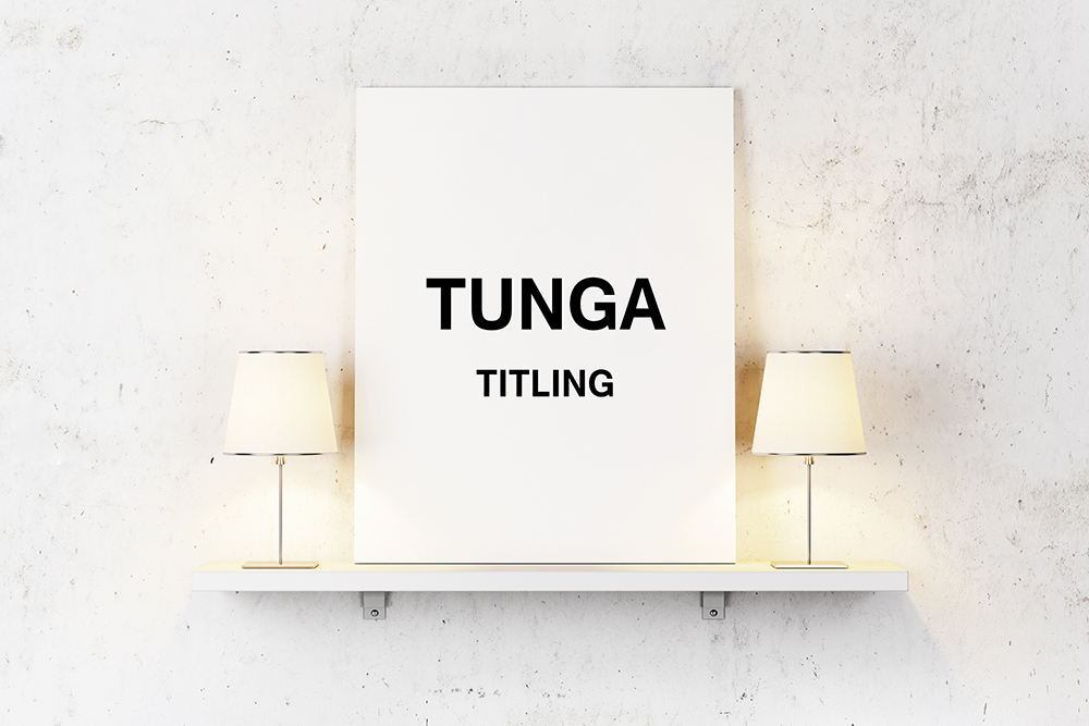 Tunga titling op canvas