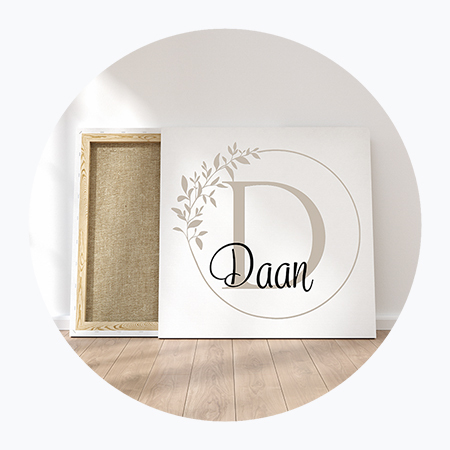 Naam op canvas