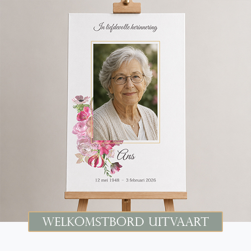 Welkomstbord uitvaart