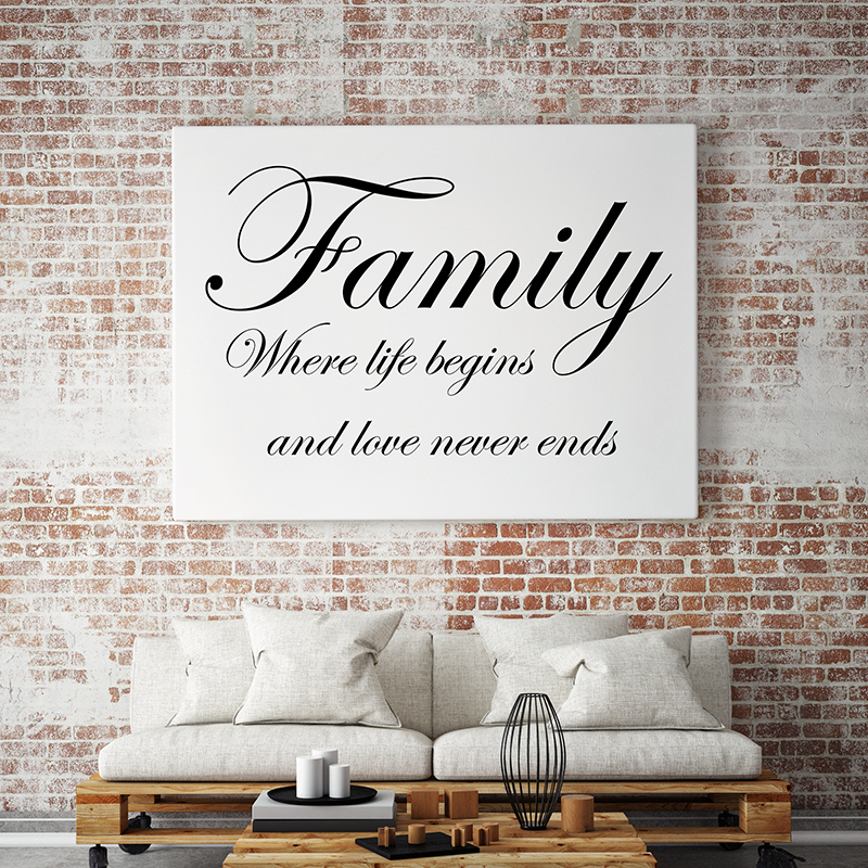 Woonkamer tekst op canvas