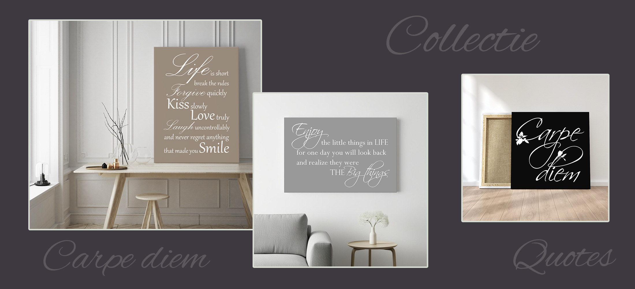 Tekst op canvas collectie