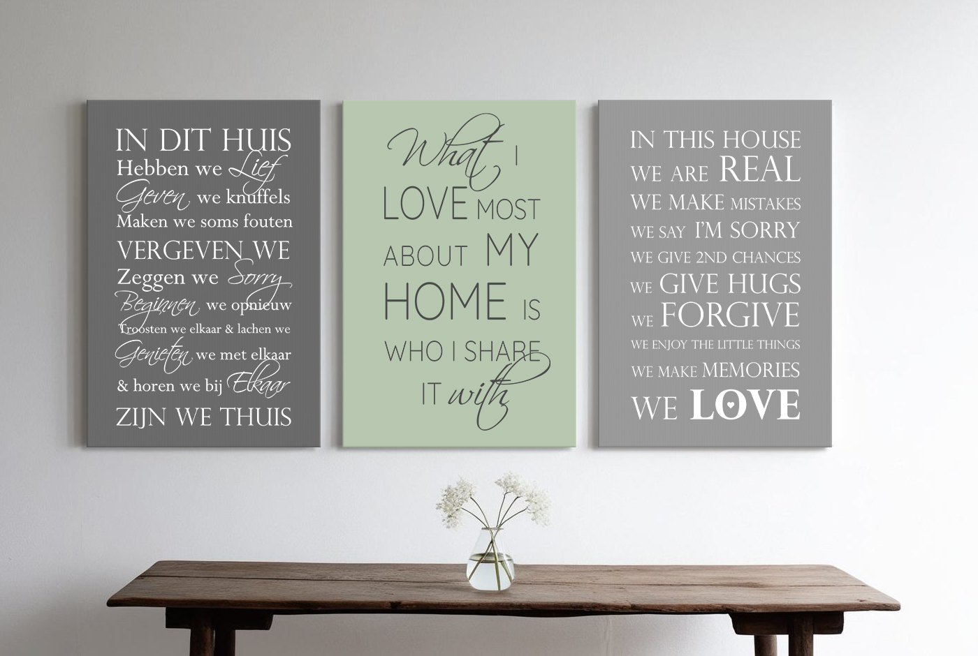 Familie tekst op canvas