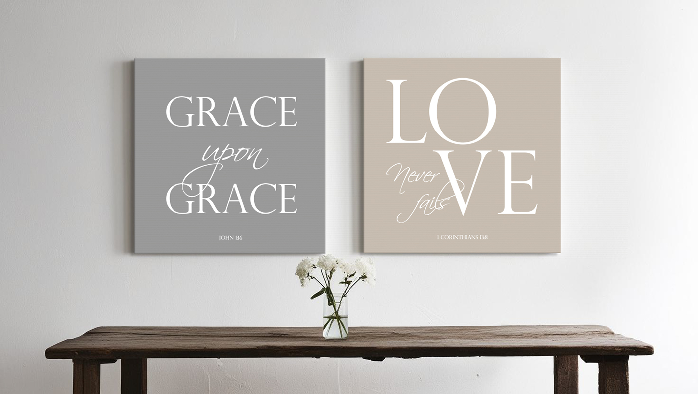 Bijbelteksten op canvas - Beschikbaar in meerdere kleuren