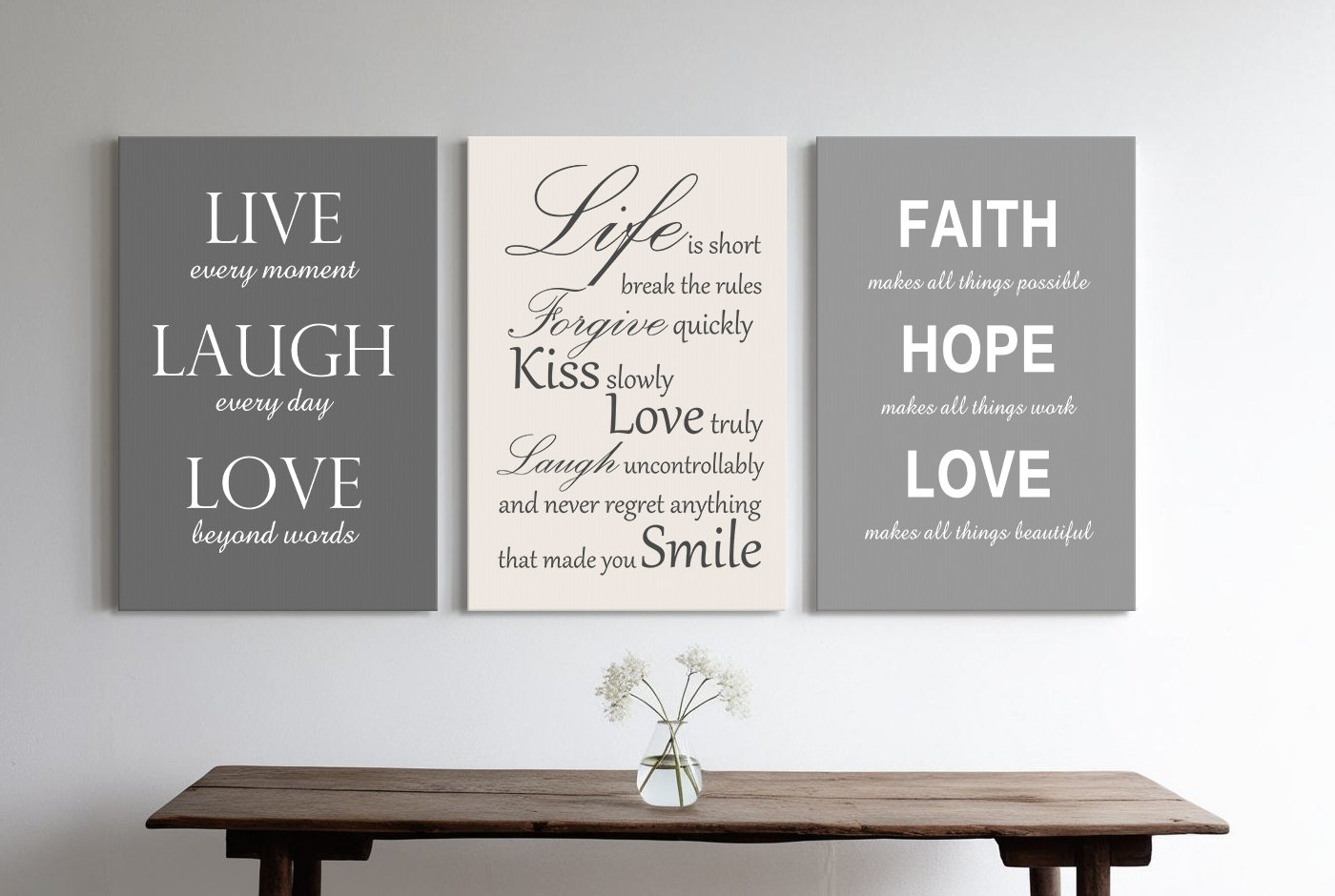 Liefde tekst op canvas - Beschikbaar in meerdere kleuren