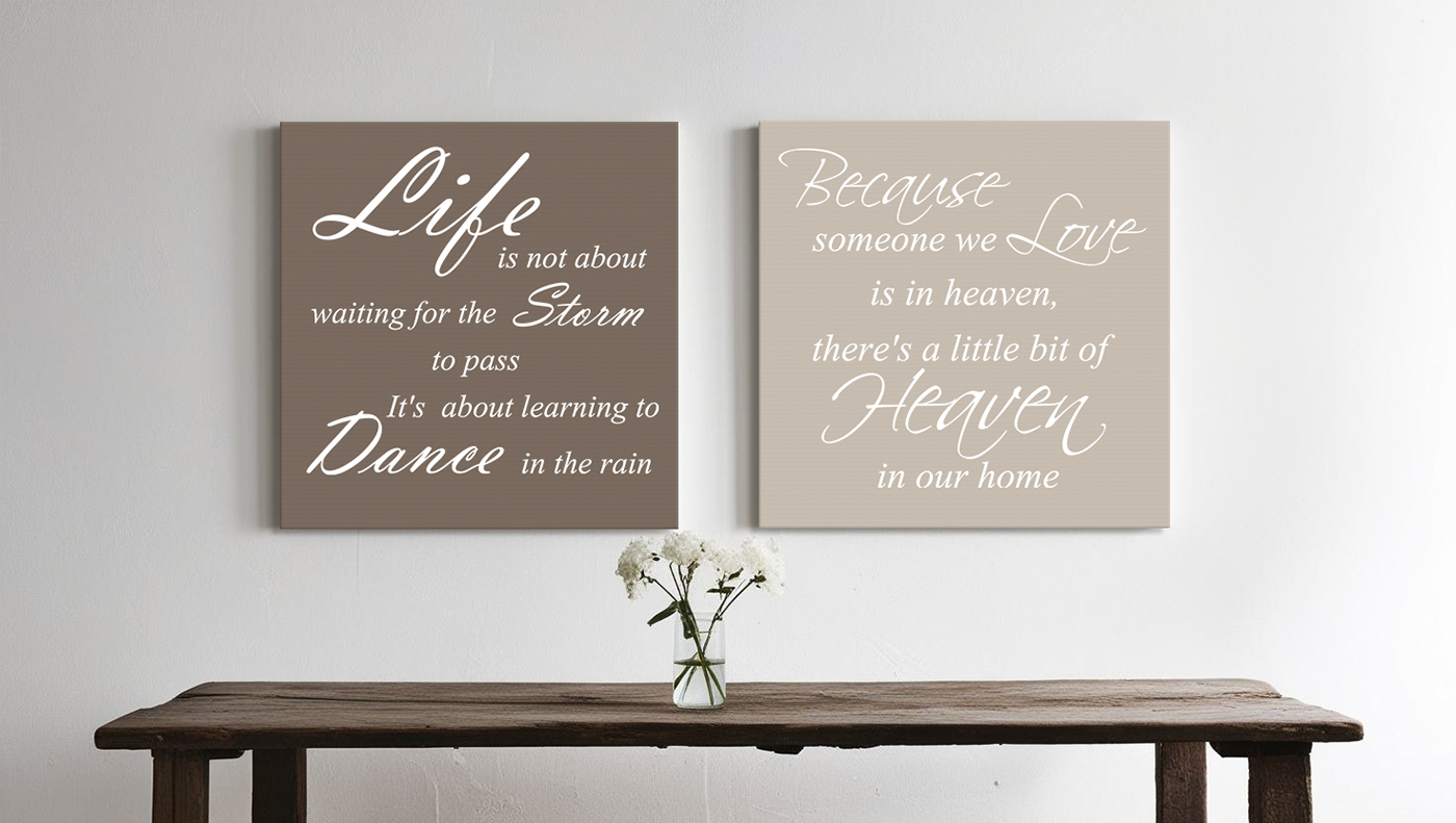 Herinnering tekst op canvas - Beschikbaar in meerdere kleuren