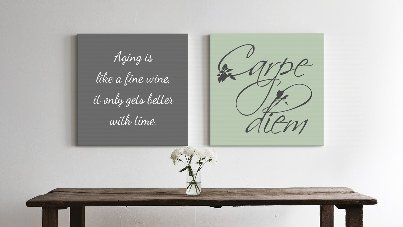 Verjaardag tekst op canvas - Beschikbaar in meerdere kleuren