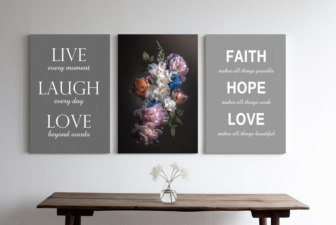 Woonkamer tekst op canvas