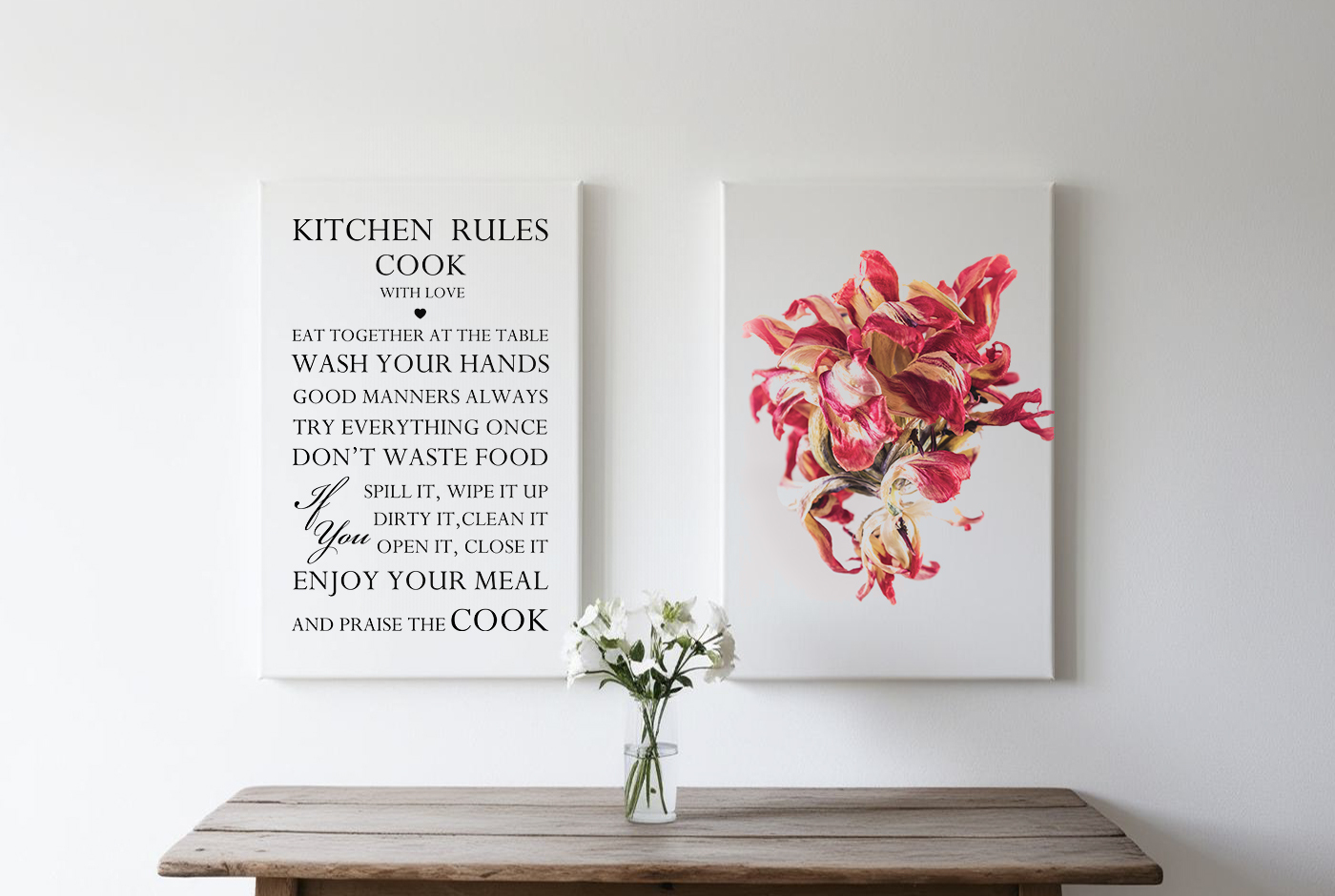 Keuken tekst op canvas