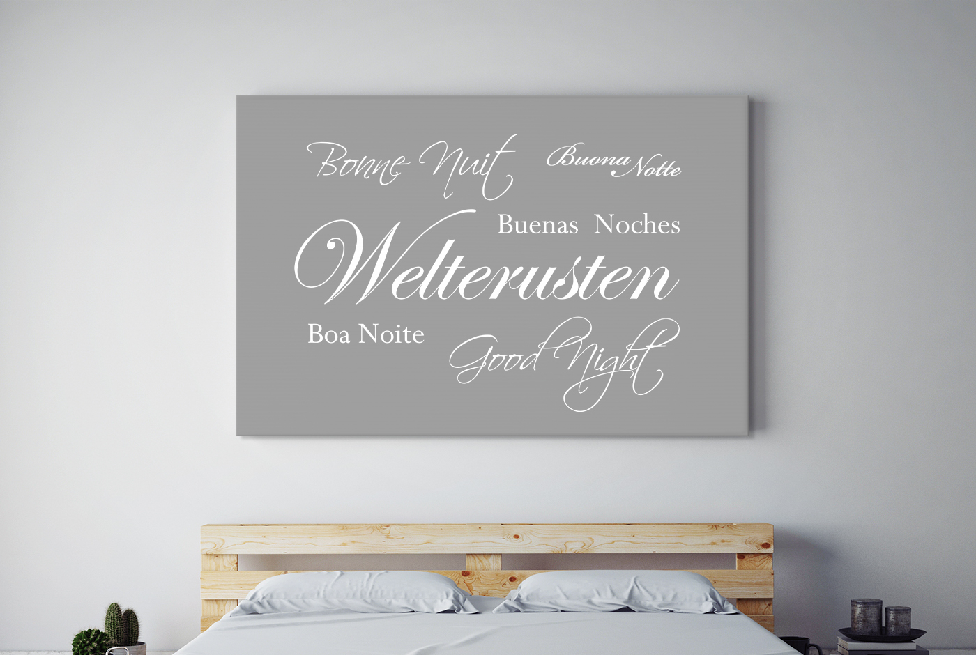 Slaapkamer tekst op canvas
