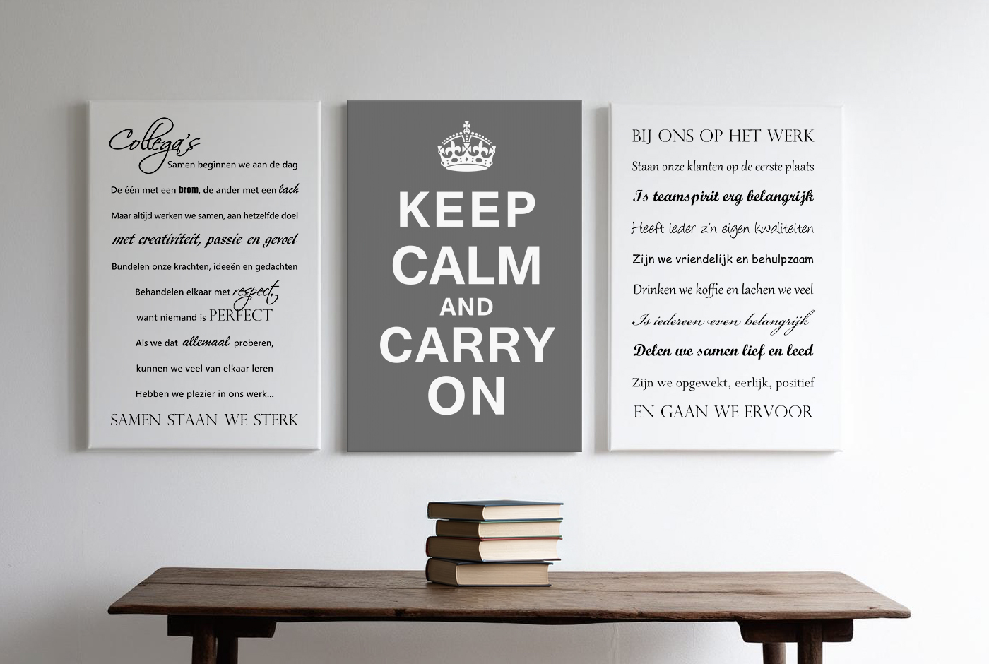 Werkkamer tekst op canvas