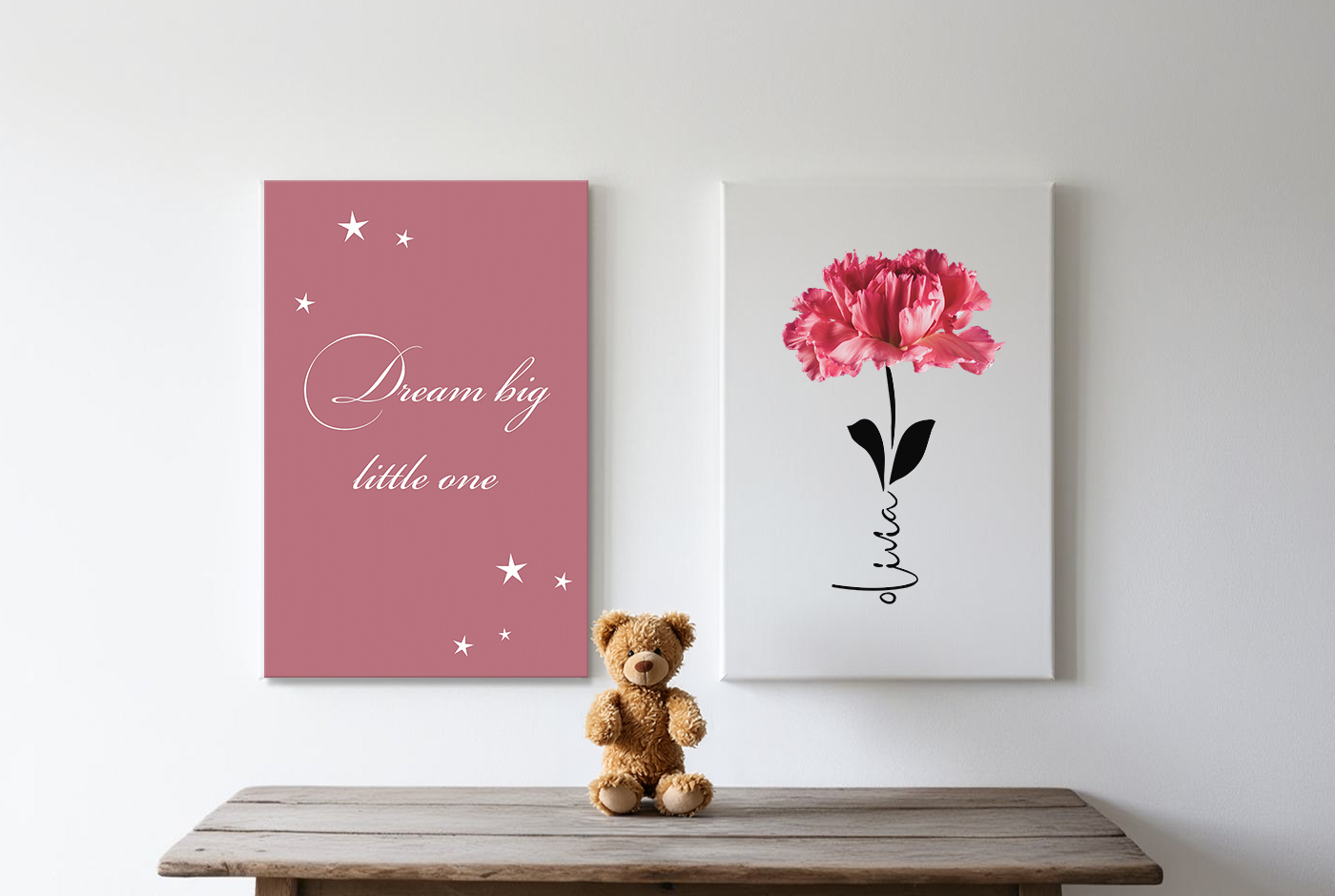 Kinderkamer tekst op canvas