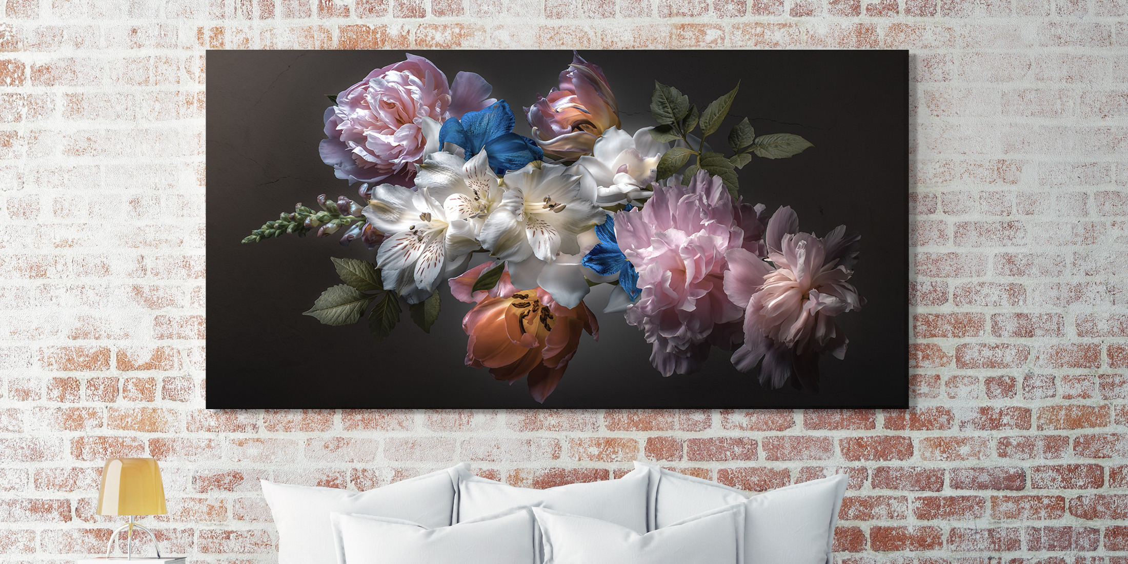 Bloementaal op canvas