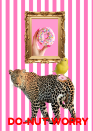 Do-nut Worry! Een leuke tijger wenskaart om de zieke een beetje op te vrolijken.