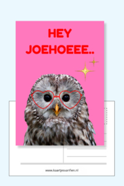 Bundel 7. A6 Roze ansichtkaarten Hey joehoeee! 