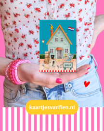 Een plek voor jezelf.  Verhuiskaart voor een man met nieuw avontuur in het vooruitzicht.