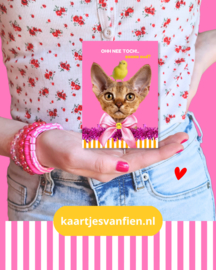 Ohh Nee Toch! Roze A6 ansichtkaart.