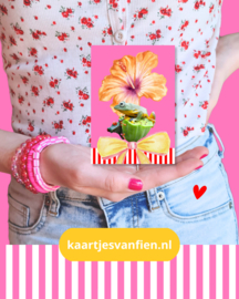 Een opkikker kaartje om de zieke te verassen en beterschap te wensen.