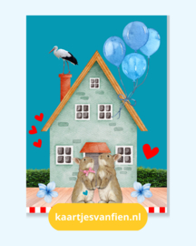 Hoera zwanger, een jongetje! Prachtige donkerblauwe zwangerschapskaart om te versturen naar de toekomstige ouders