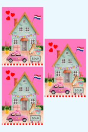 Bundel 63.  A6 Roze dieren ansichtkaarten voordeelbundel.
