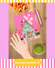 Hoera zwanger van een meisje, een wonder op komst! Donker roze postkaart om de ouders in spé te verassen.