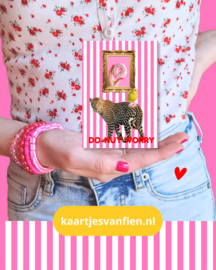 Do-nut Worry! Een leuke tijger wenskaart om de zieke een beetje op te vrolijken.