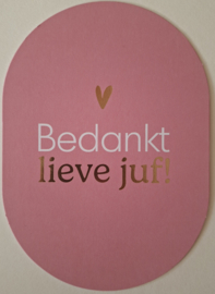 Kaart juf bedankt