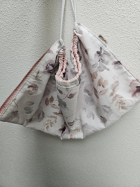 Weegdoek Poederroze Aquarel Bloemen