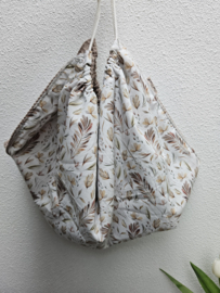Weegdoek Beige Botanische Bladeren