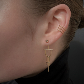 Earring Monogram DIVA, verguld - Monocrafft