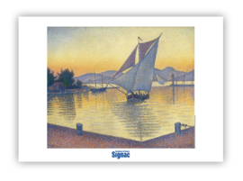 Poster Le Port au soleil couchant  - Signac