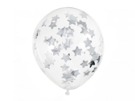Zilveren confetti ballonnen