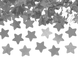 Confetti popper zilveren sterren (80cm)