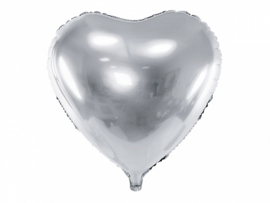 Folieballon hart zilver