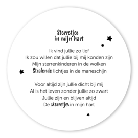 Muurcirkel "Sterretjes in mijn hart"